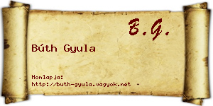 Búth Gyula névjegykártya